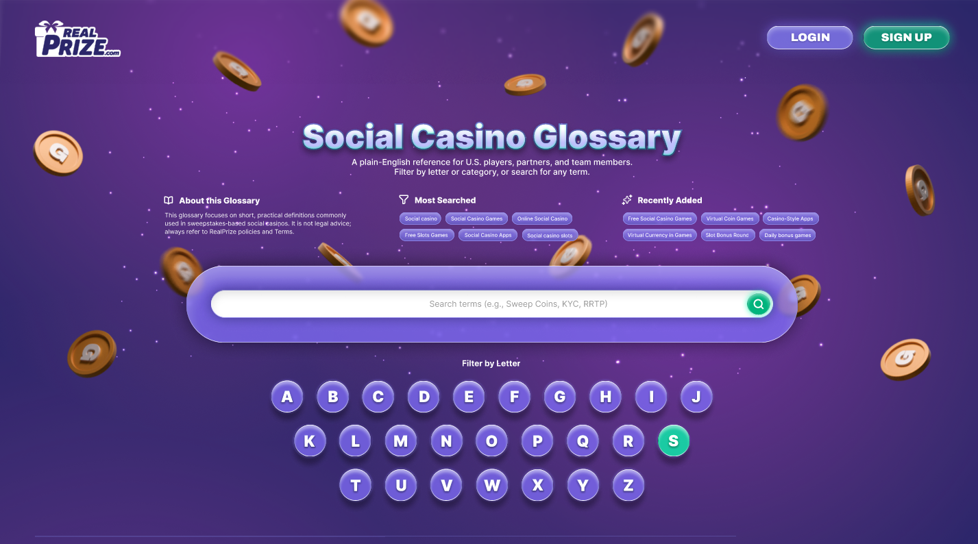 RealPrize - Glossary